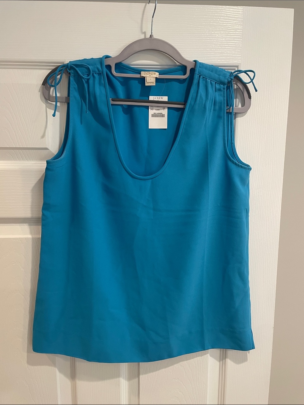 J. Crew Women’s Sleeveless Tie-Shoulder Tank in Bright Teal